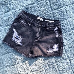 YMI Distressed Black Shorts